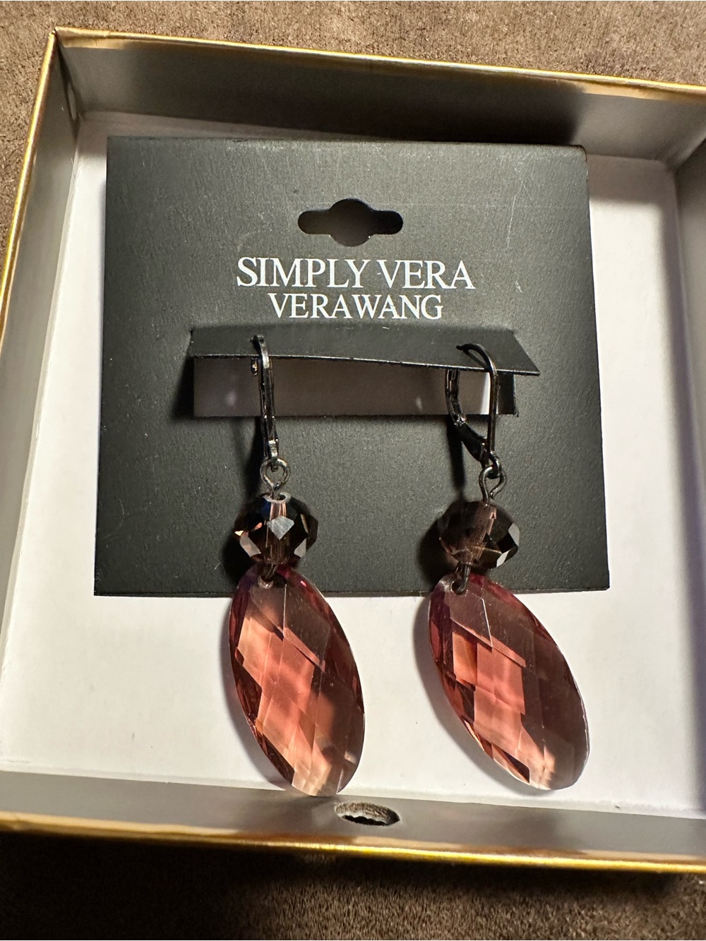 Simply Vera Vera Wang Pink Crystal Drop Earrings